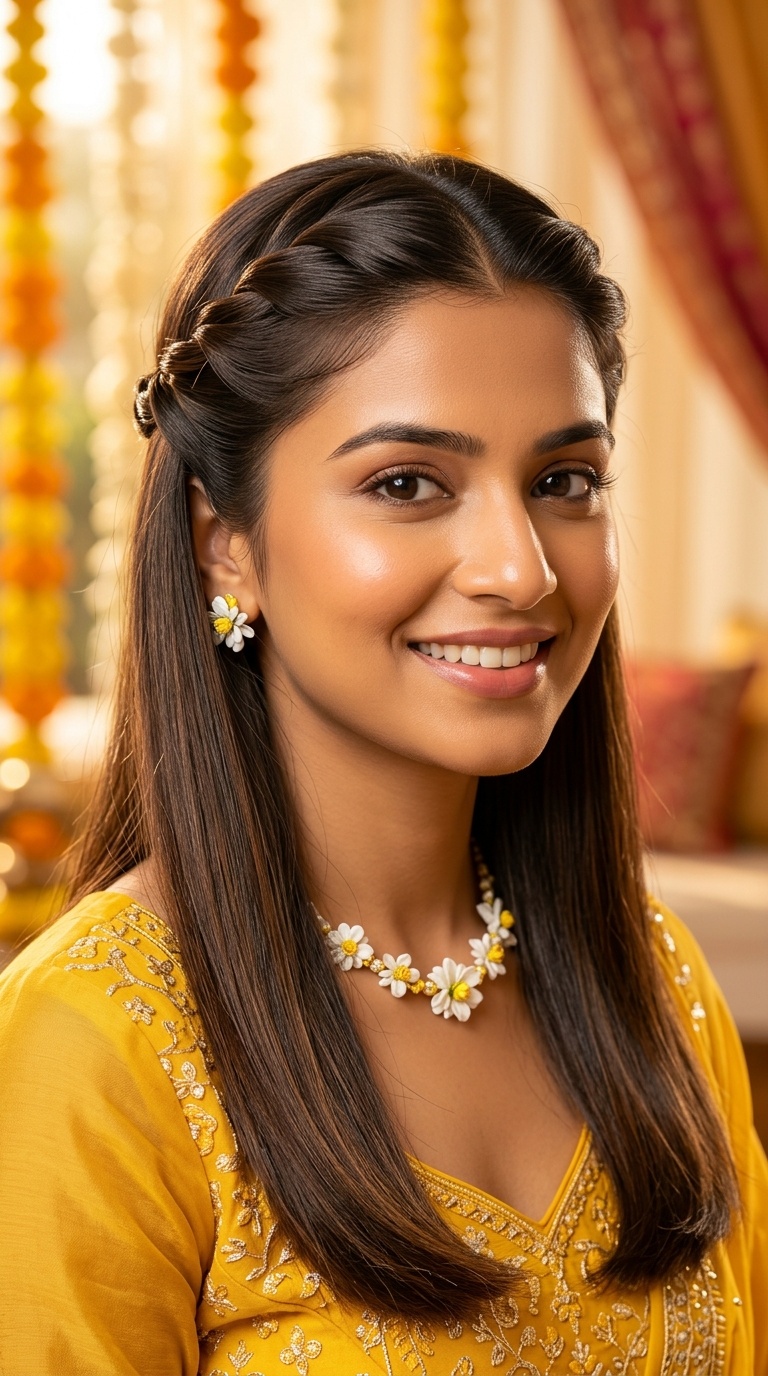 Front Twist with Sleek Open Hair