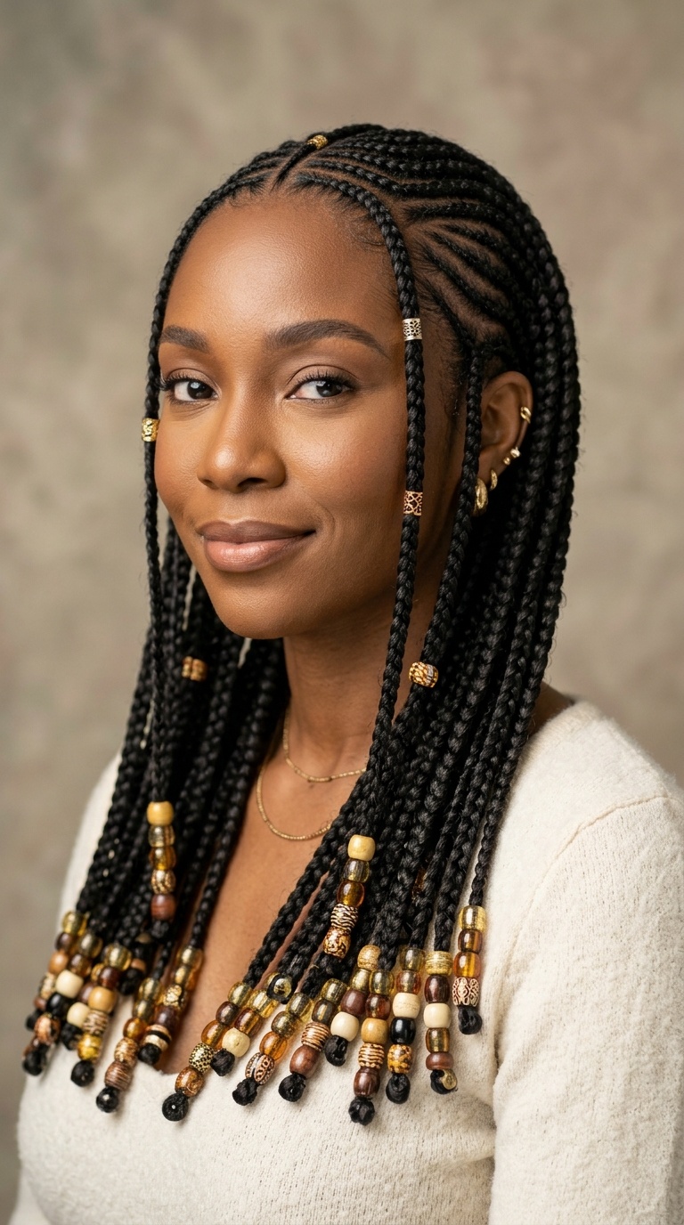 Fulani Braids with Beads