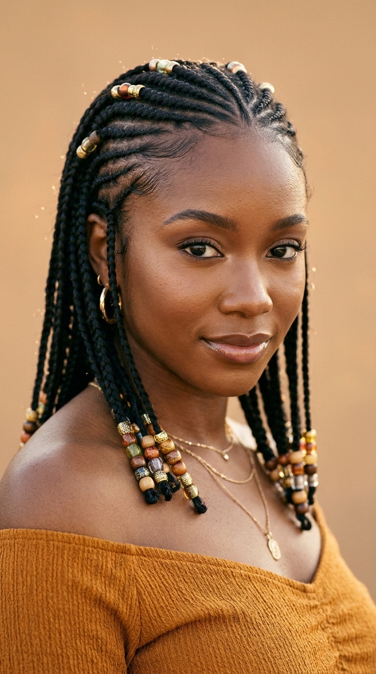 Fulani Braids with Beads