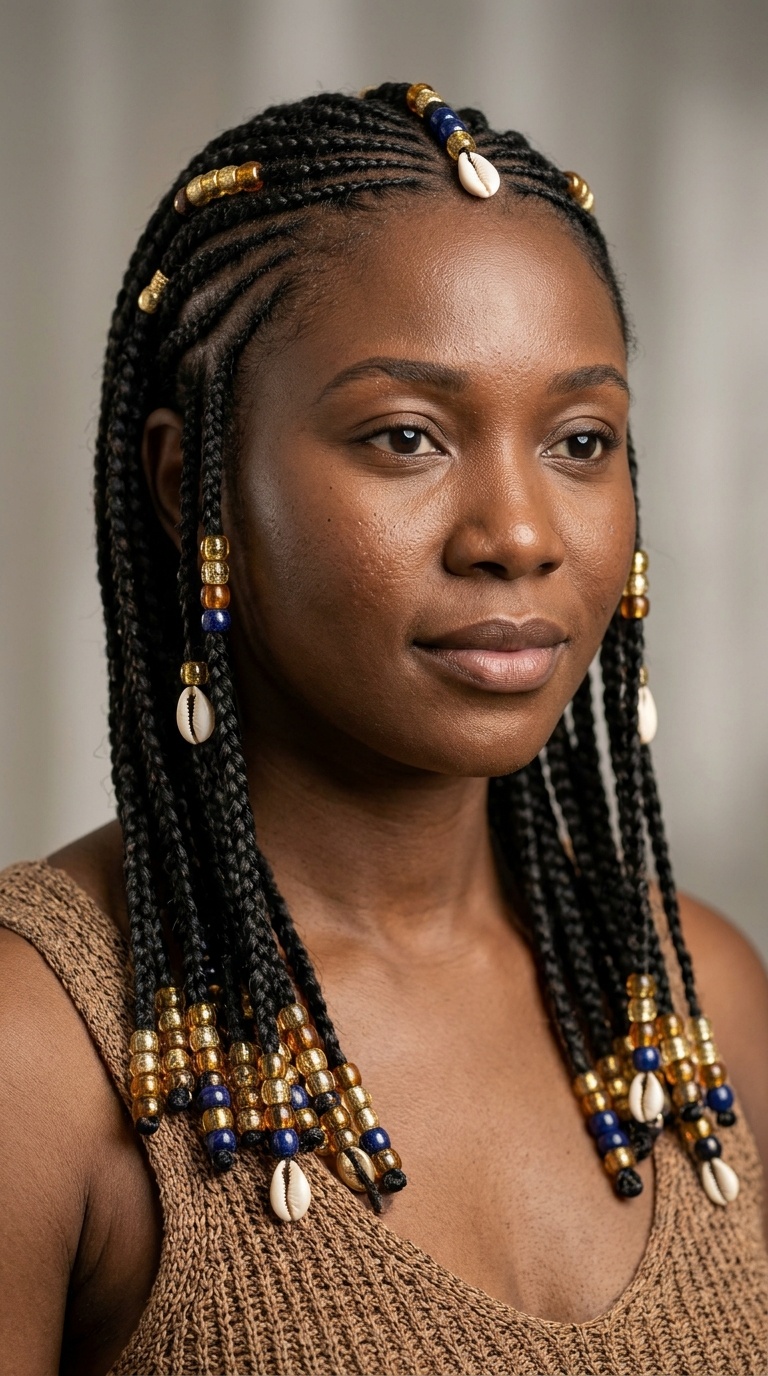 Fulani Braids with Beads