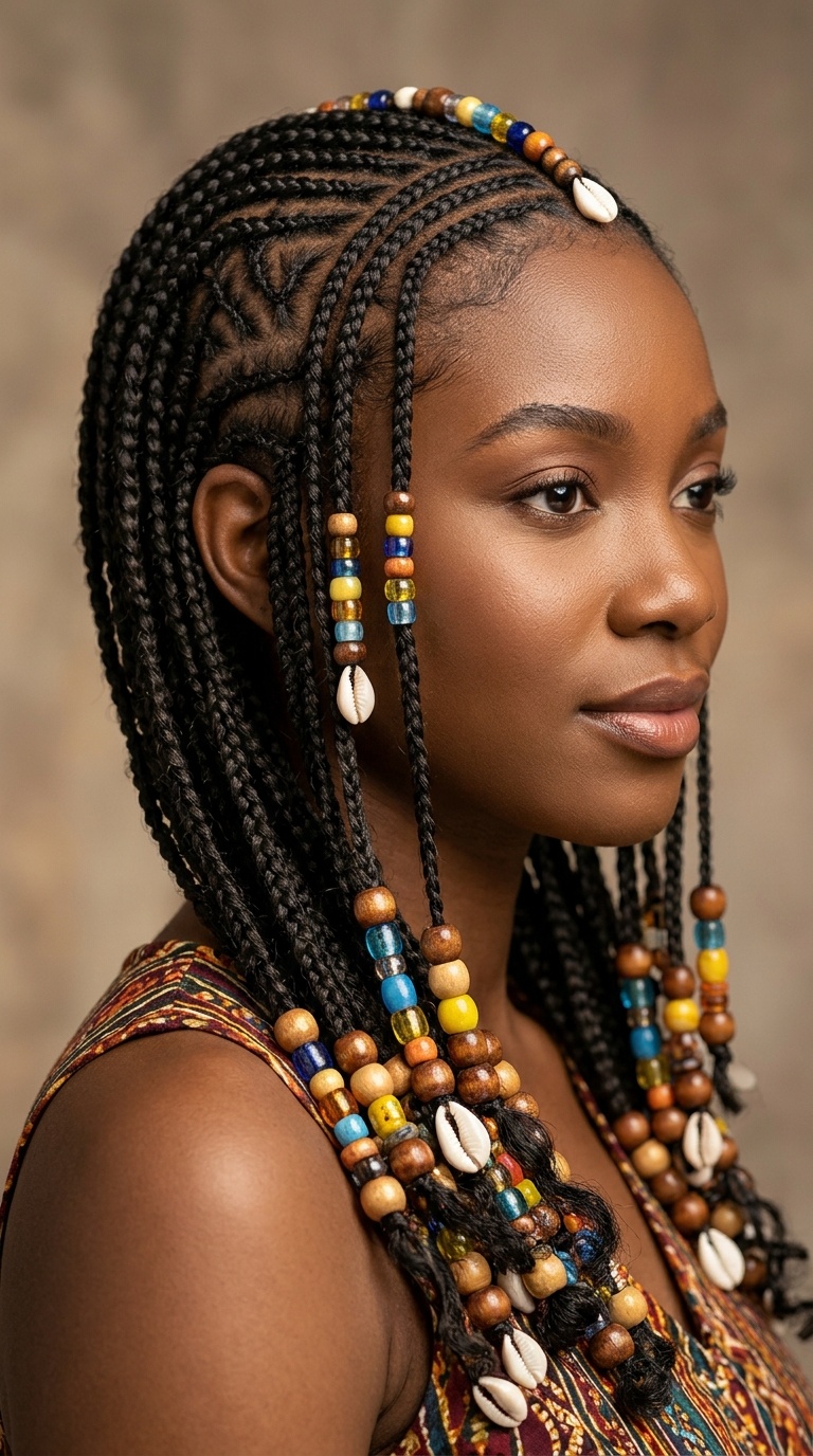 Fulani Braids with Beads