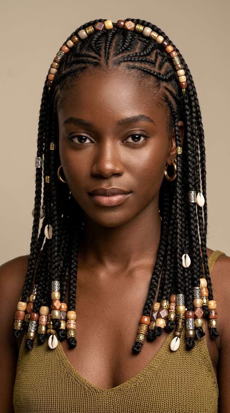Fulani Braids with Beads