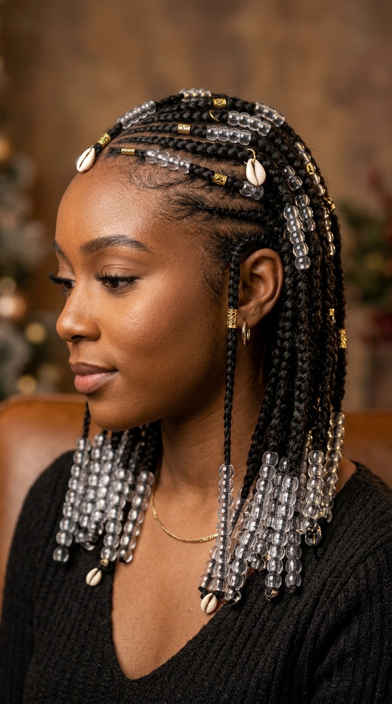 Fulani Braids with Clear Beads