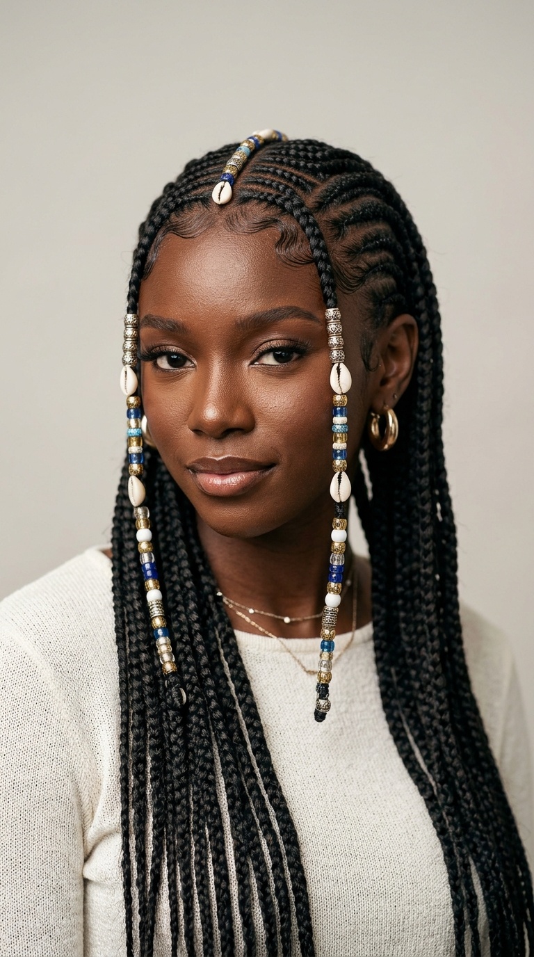 Fulani Braids with Intricate Beads