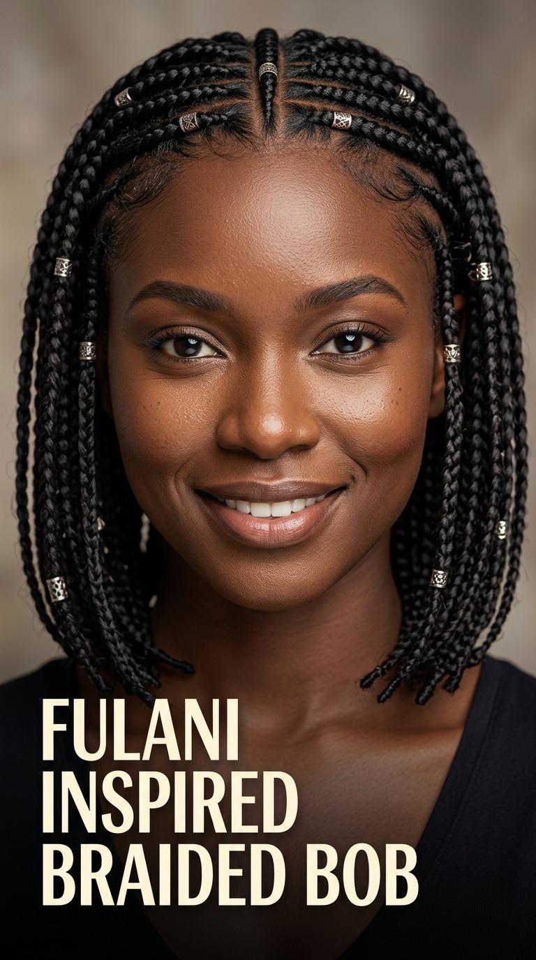 Fulani Inspired Braided Bob