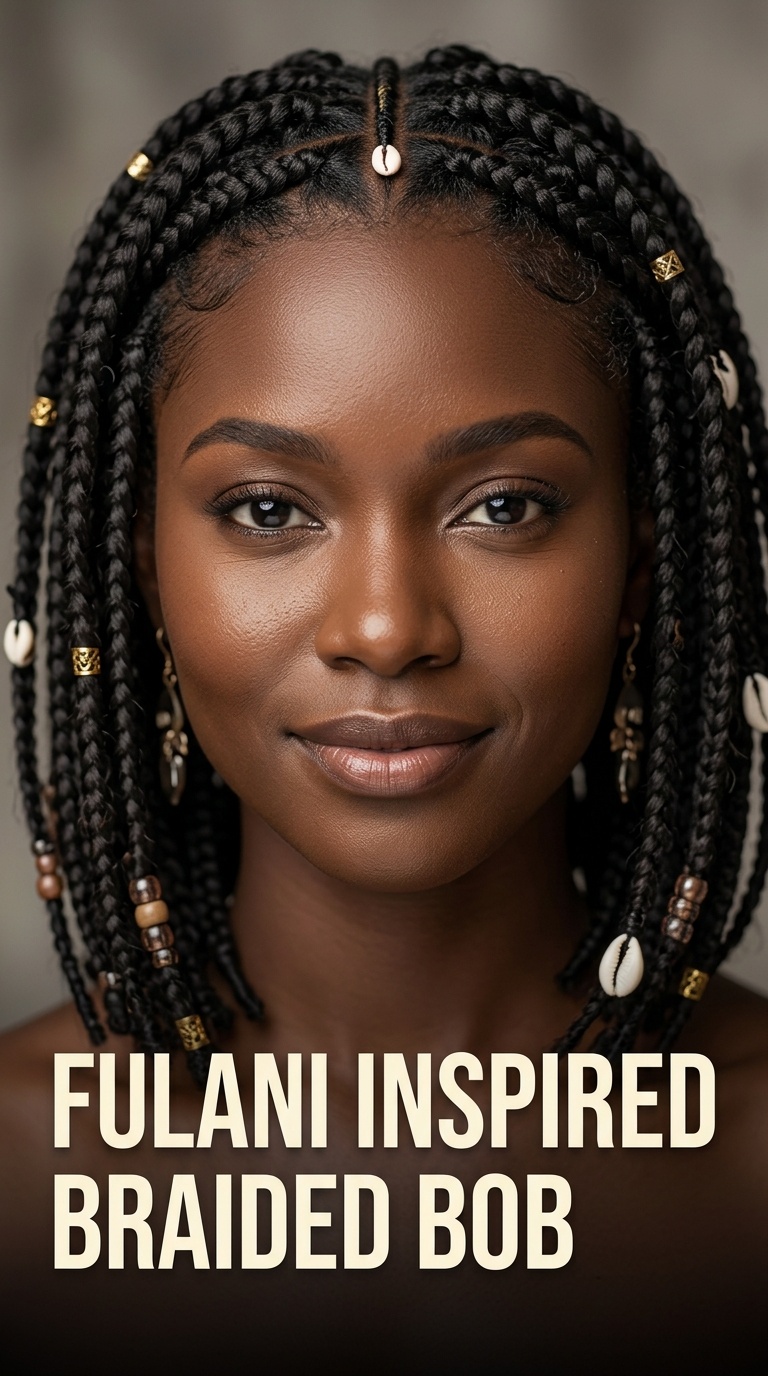 Fulani Inspired Braided Bob