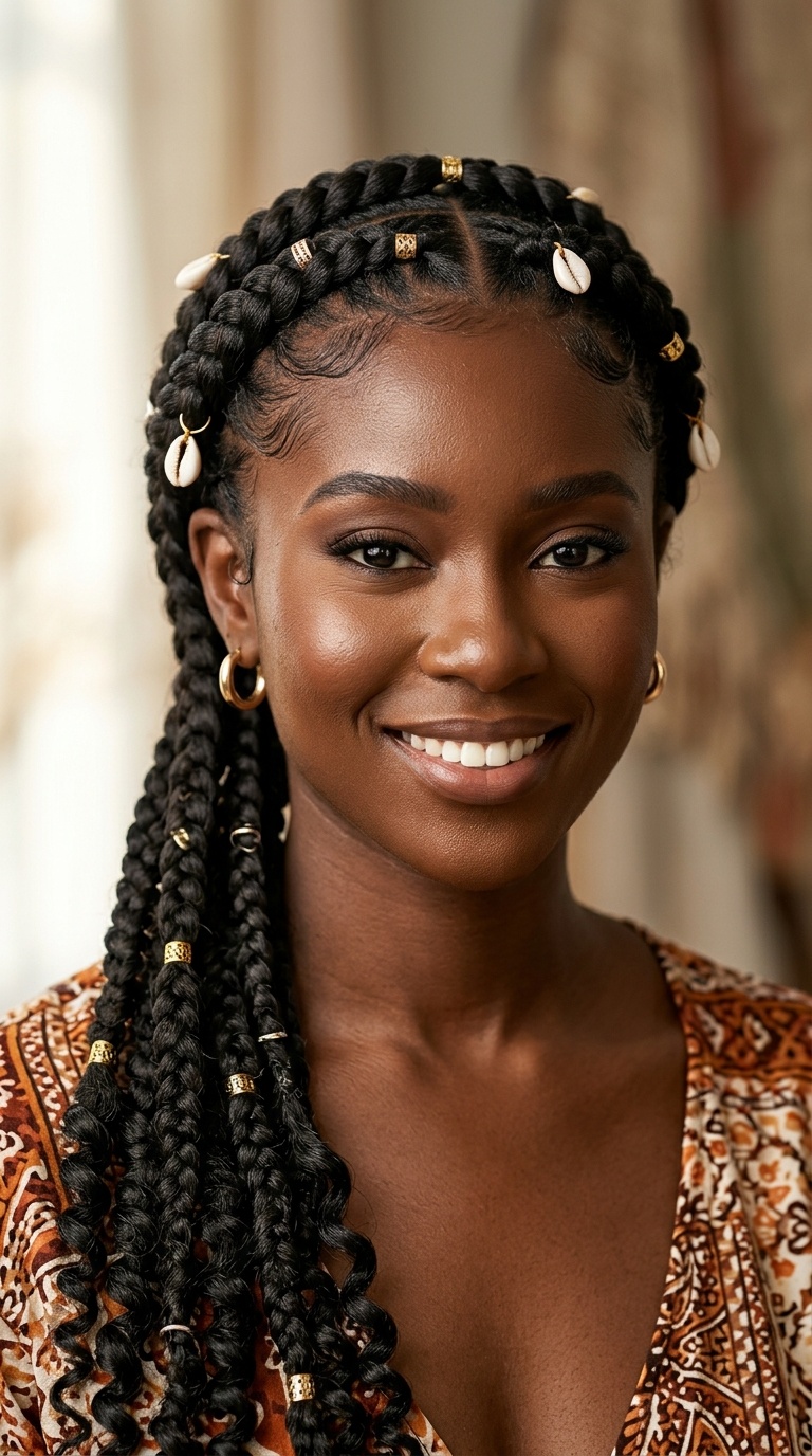 Fulani Inspired Double Braids