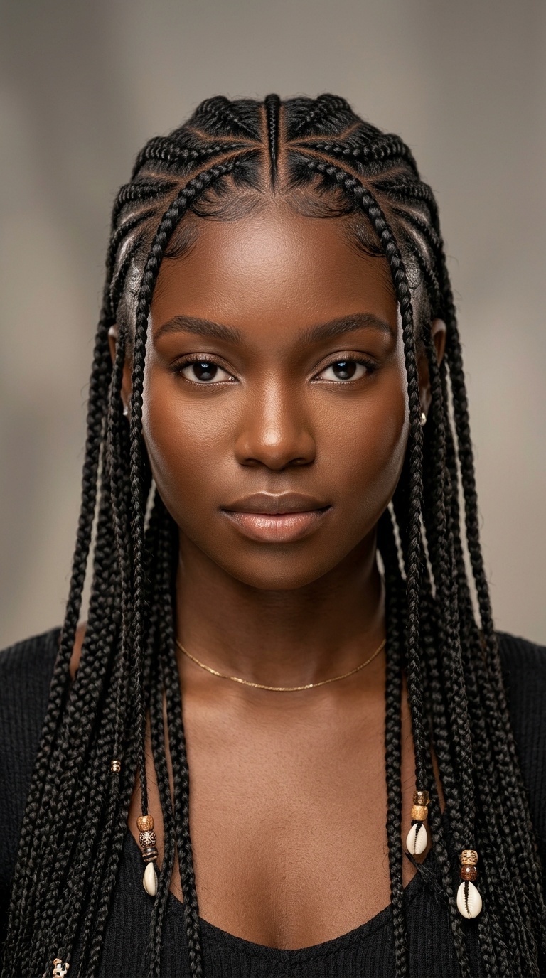 Fulani-Inspired Parted Braids