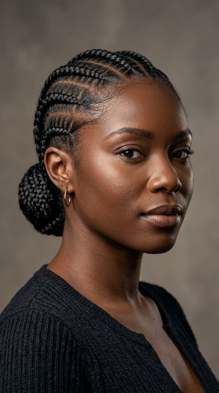 Geometric Back-to-Front Cornrows
