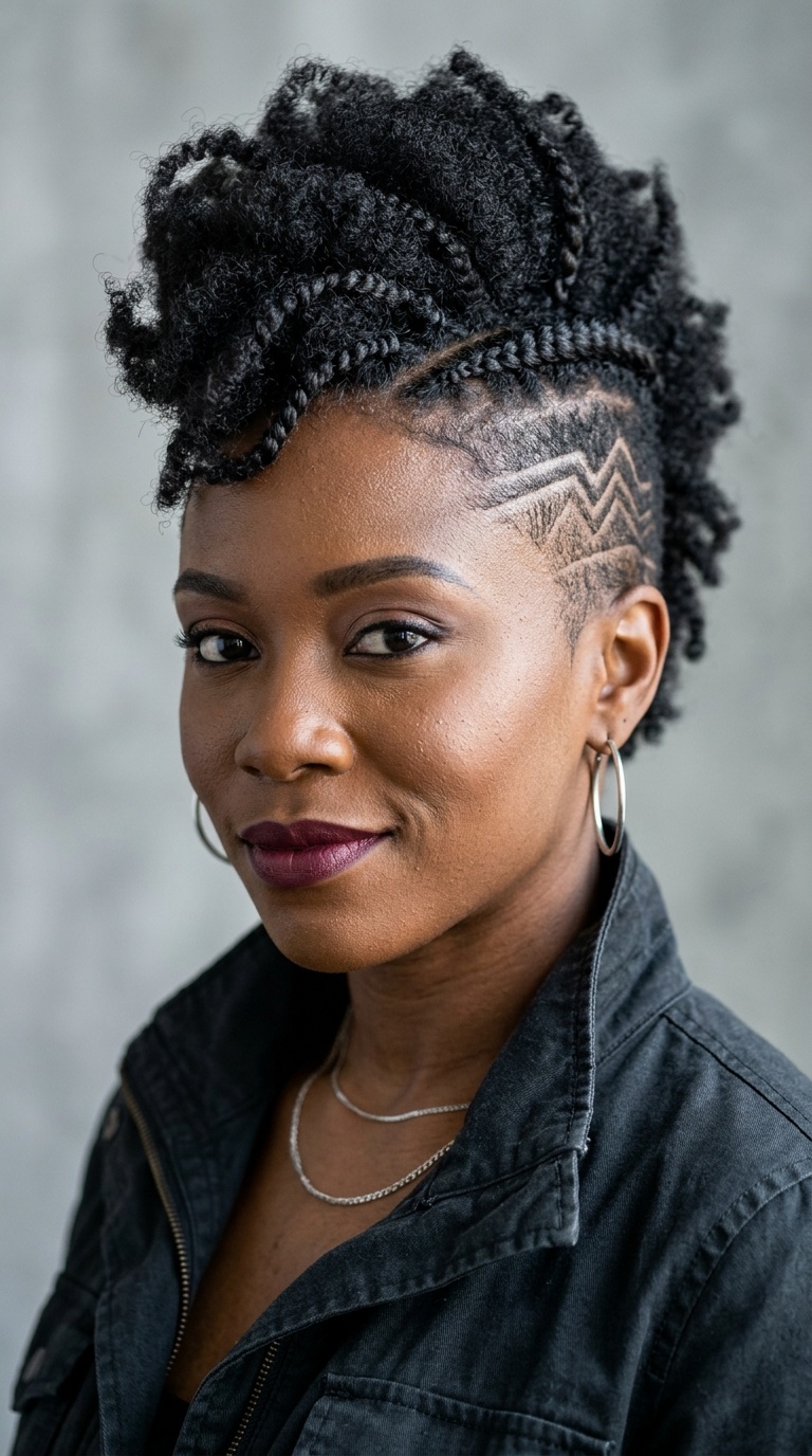 Geometric Etched Mohawk