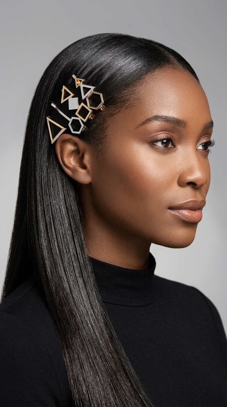 Geometric Hair Clip Accents