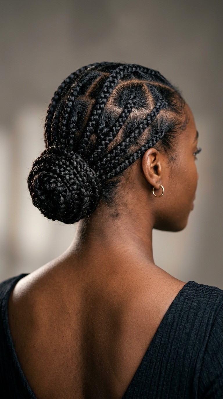 Geometric Parted Low Chignon