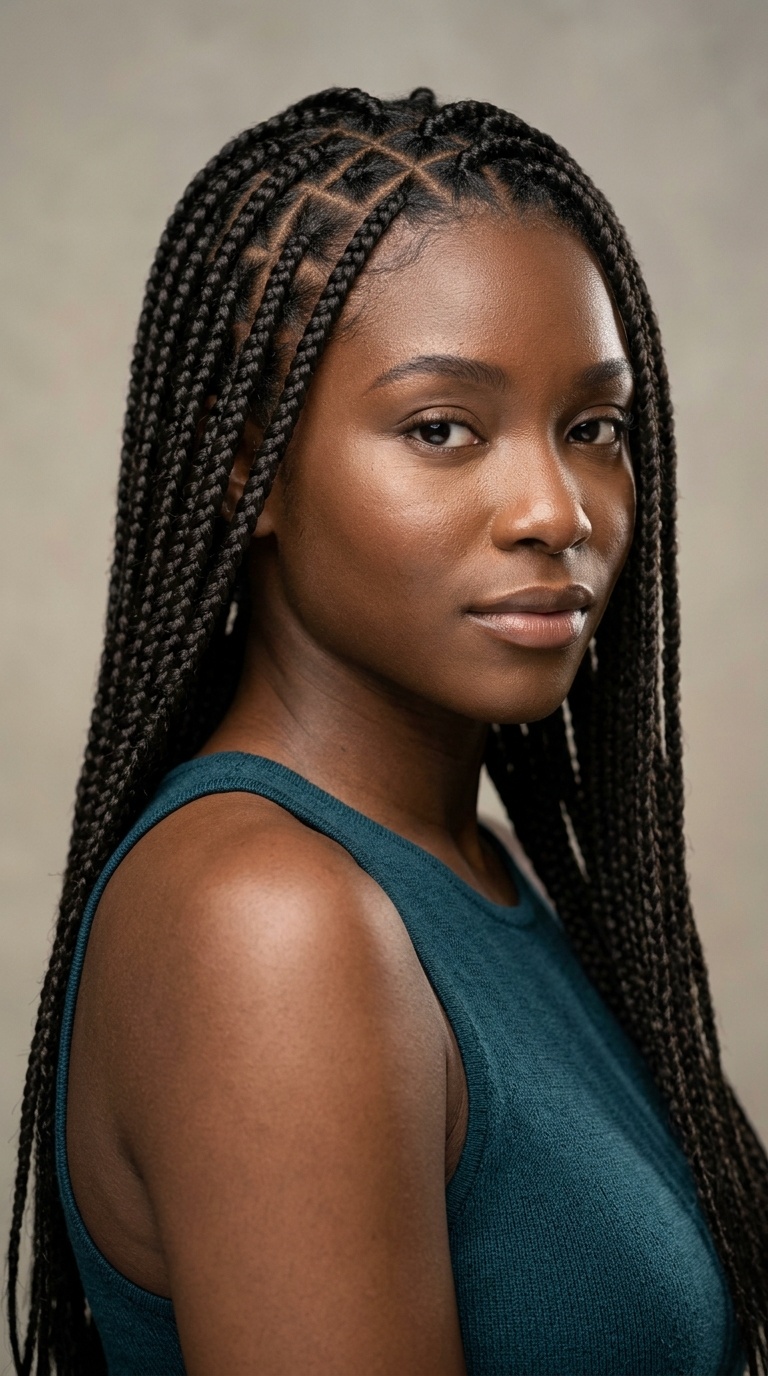 Geometric Triangle Box Braids