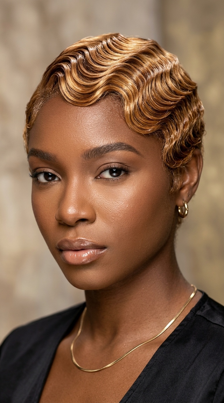 Glazed Honey Finger Waves