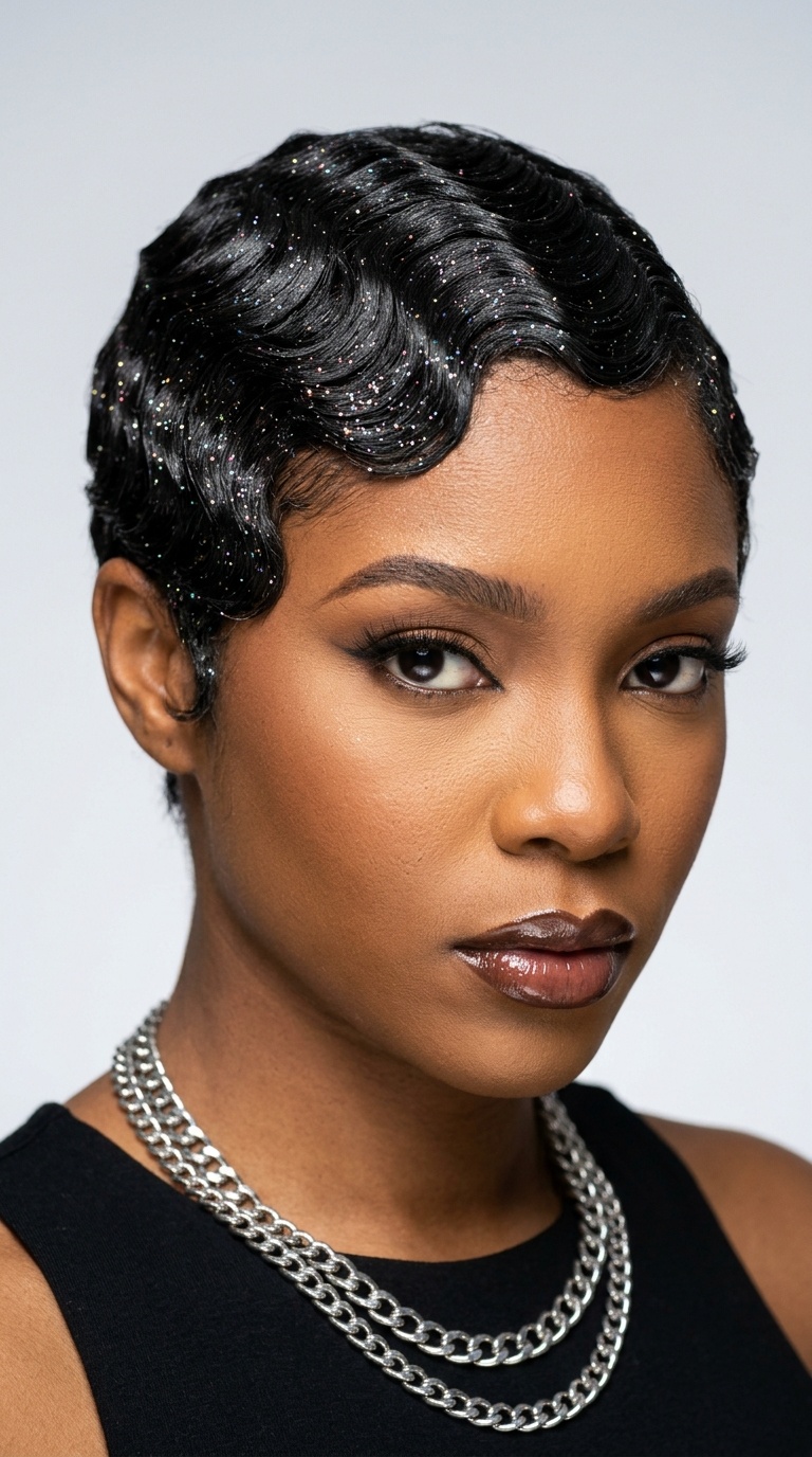 Glitter-Infused Finger Waves