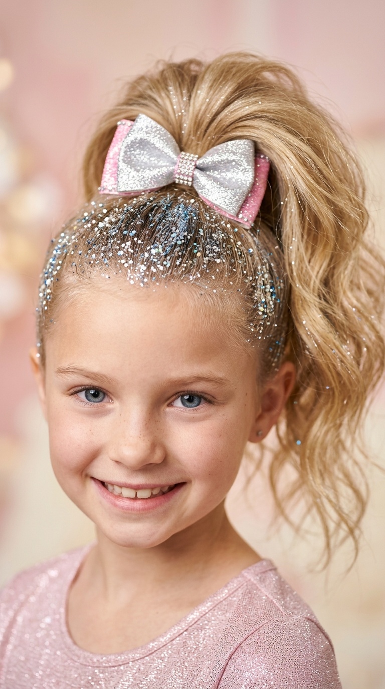 Glitter-Rooted High Ponytail