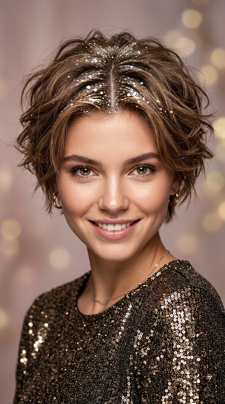 Glitter Roots with Messy Texture