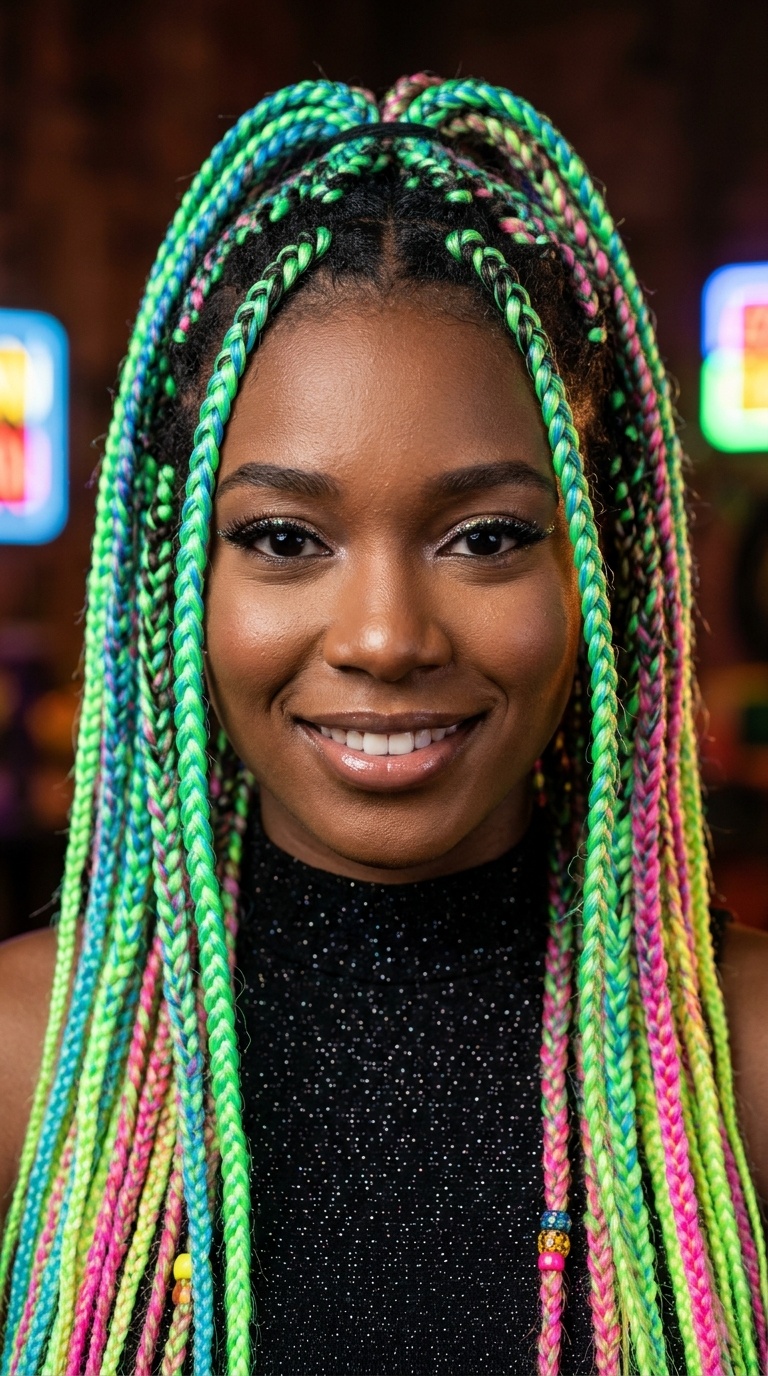Glow-in-the-Dark Box Braids