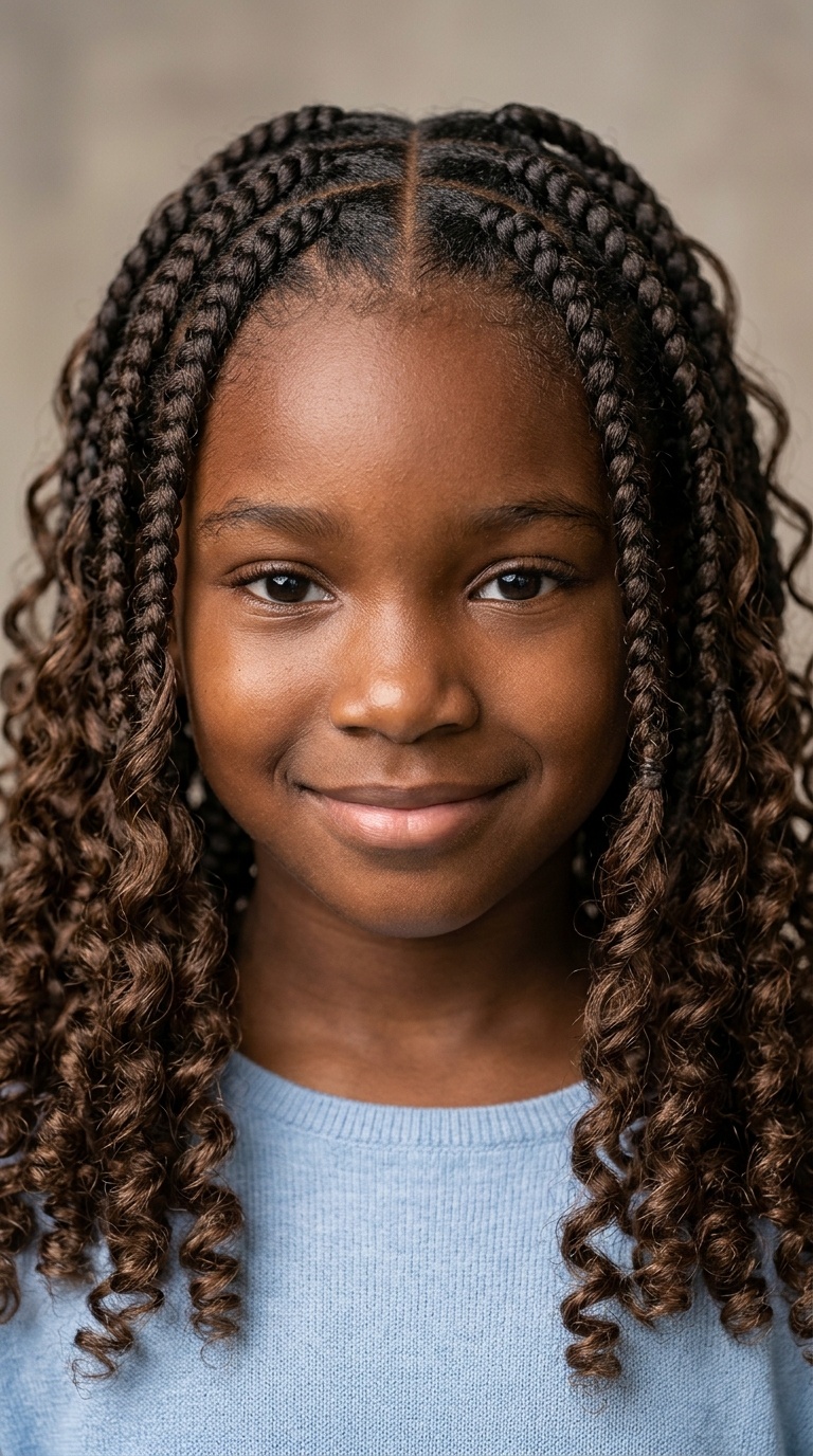 Goddess Braids with Curly Ends