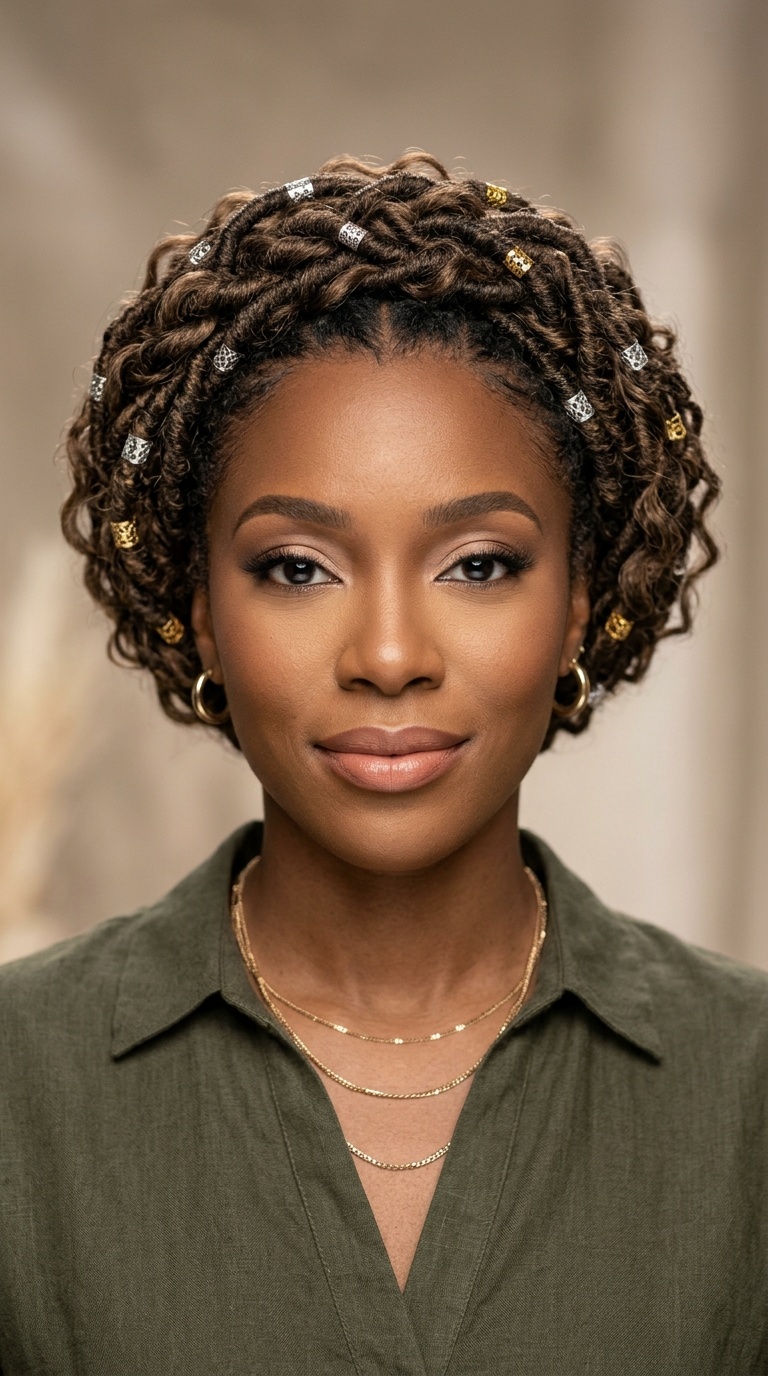 Goddess Loc Halo Braid