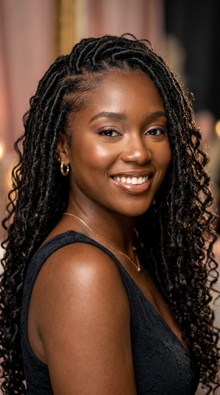 Goddess Locs with Curly Ends