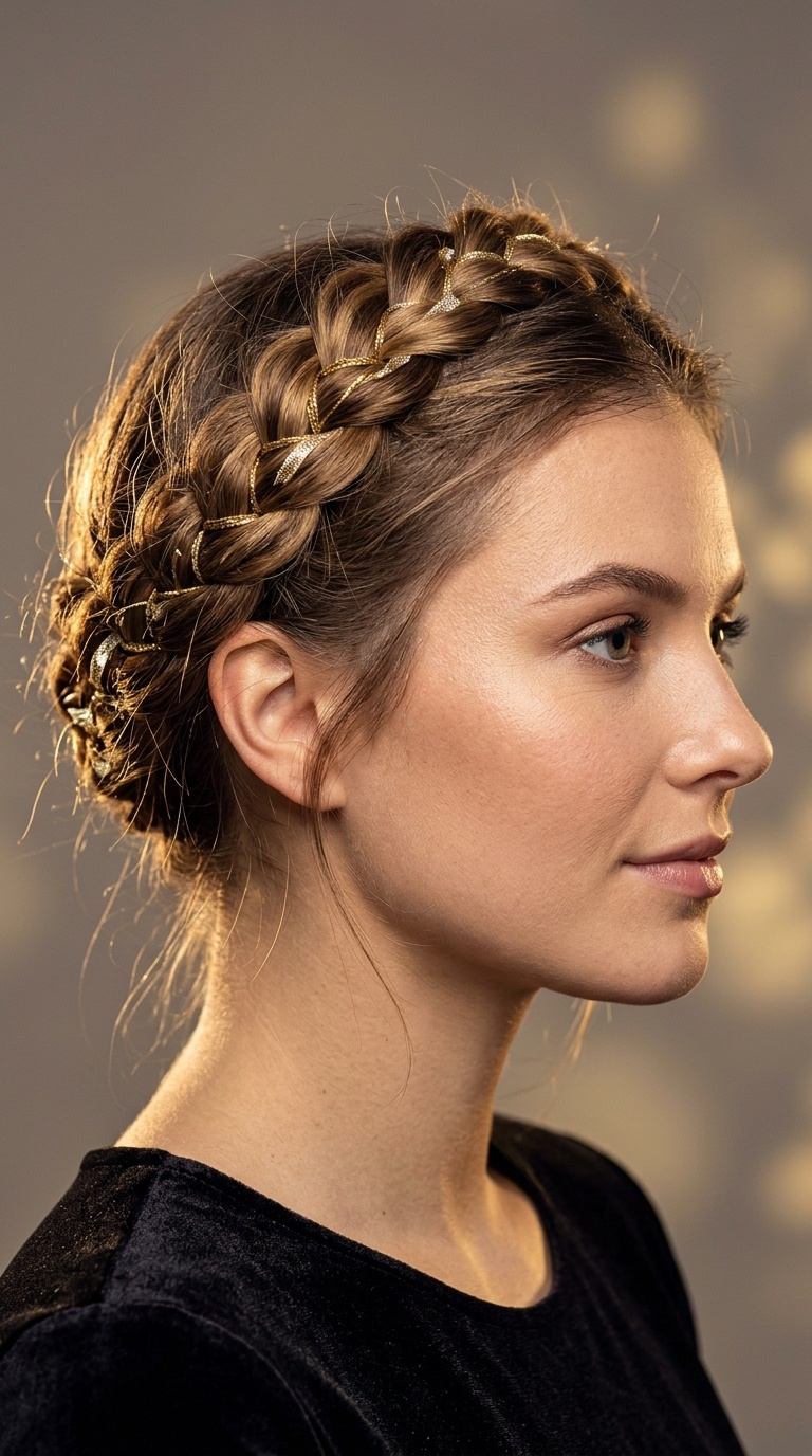 Gold Shimmer Halo Braid