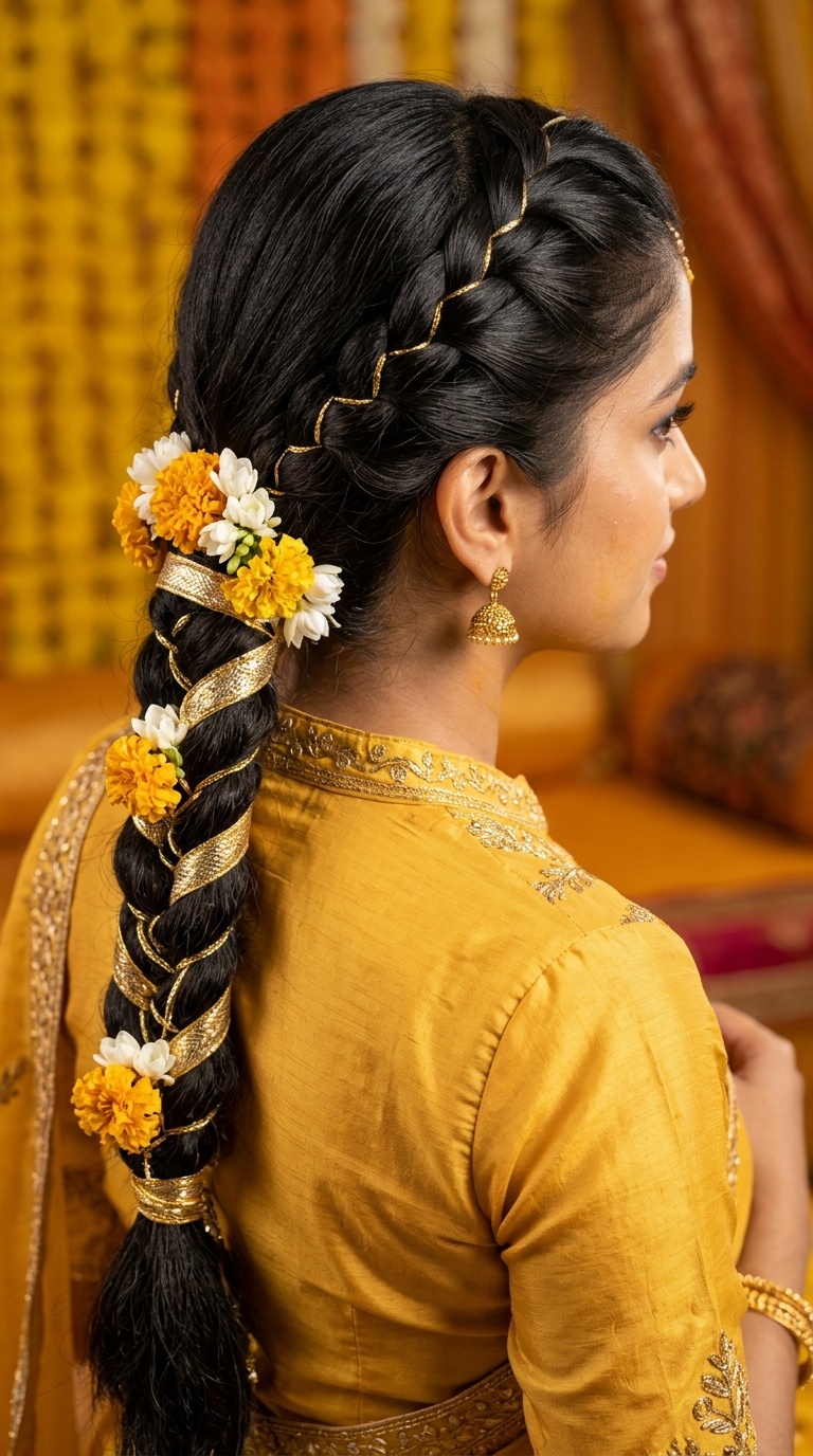 Gota Patti Braided Extension