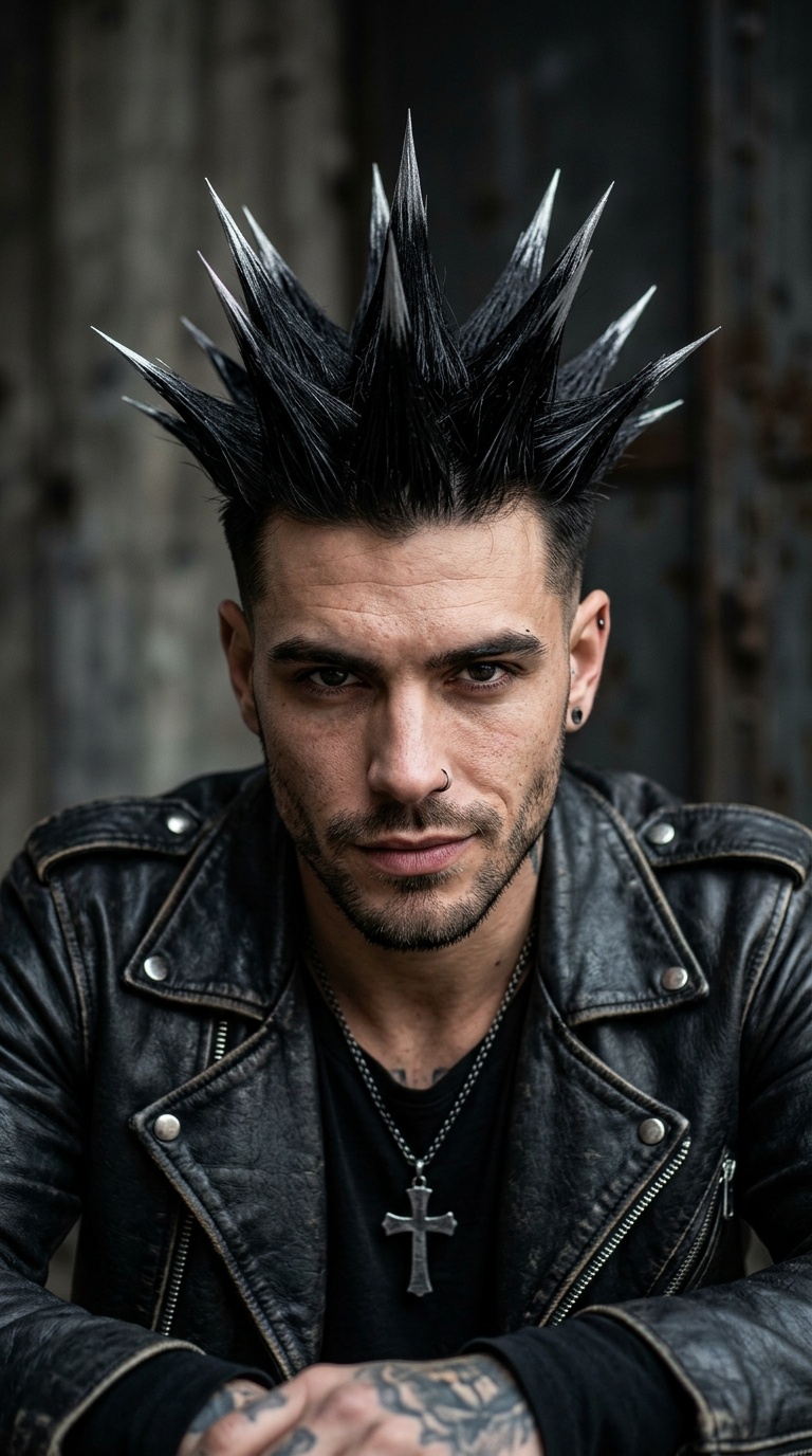 Gothic Black Spikes with Silver Tips