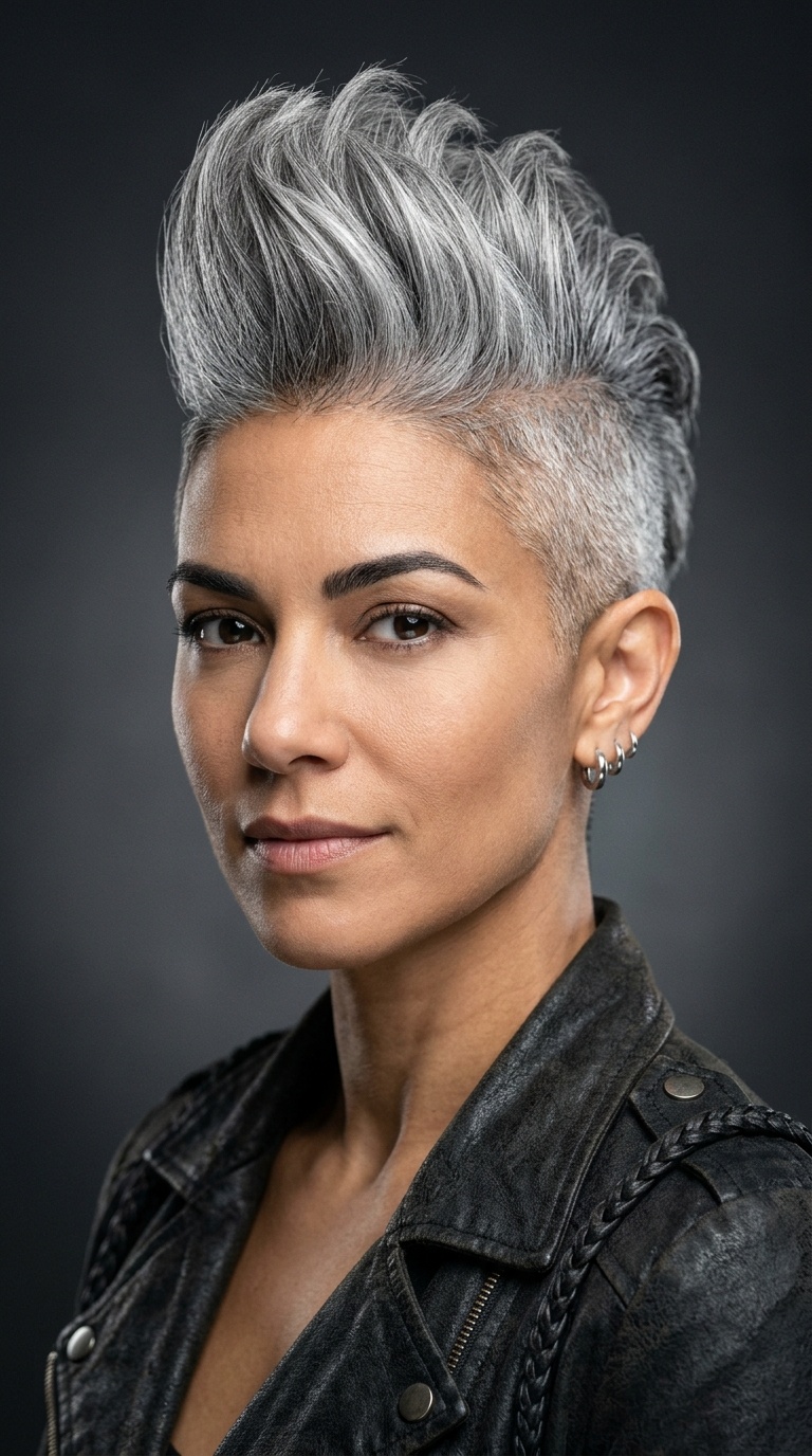 Grey and Silver Tapered Mohawk