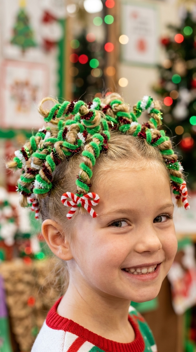 Grinch Finger Pipe Cleaner Twists