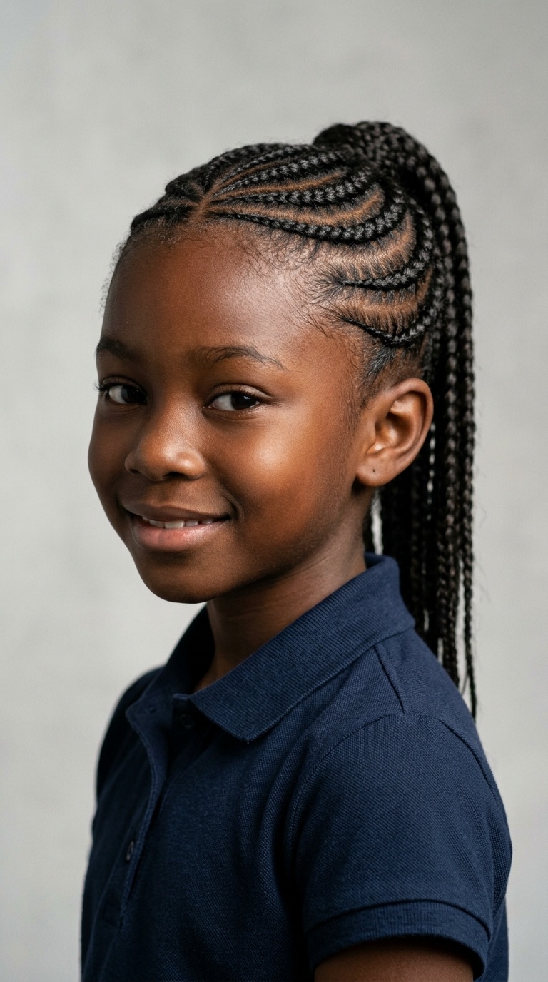 Half-Moon Curved Cornrows