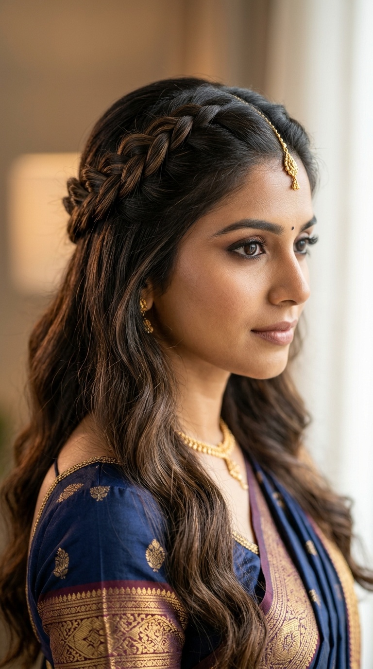 Half-Up Braided Crown