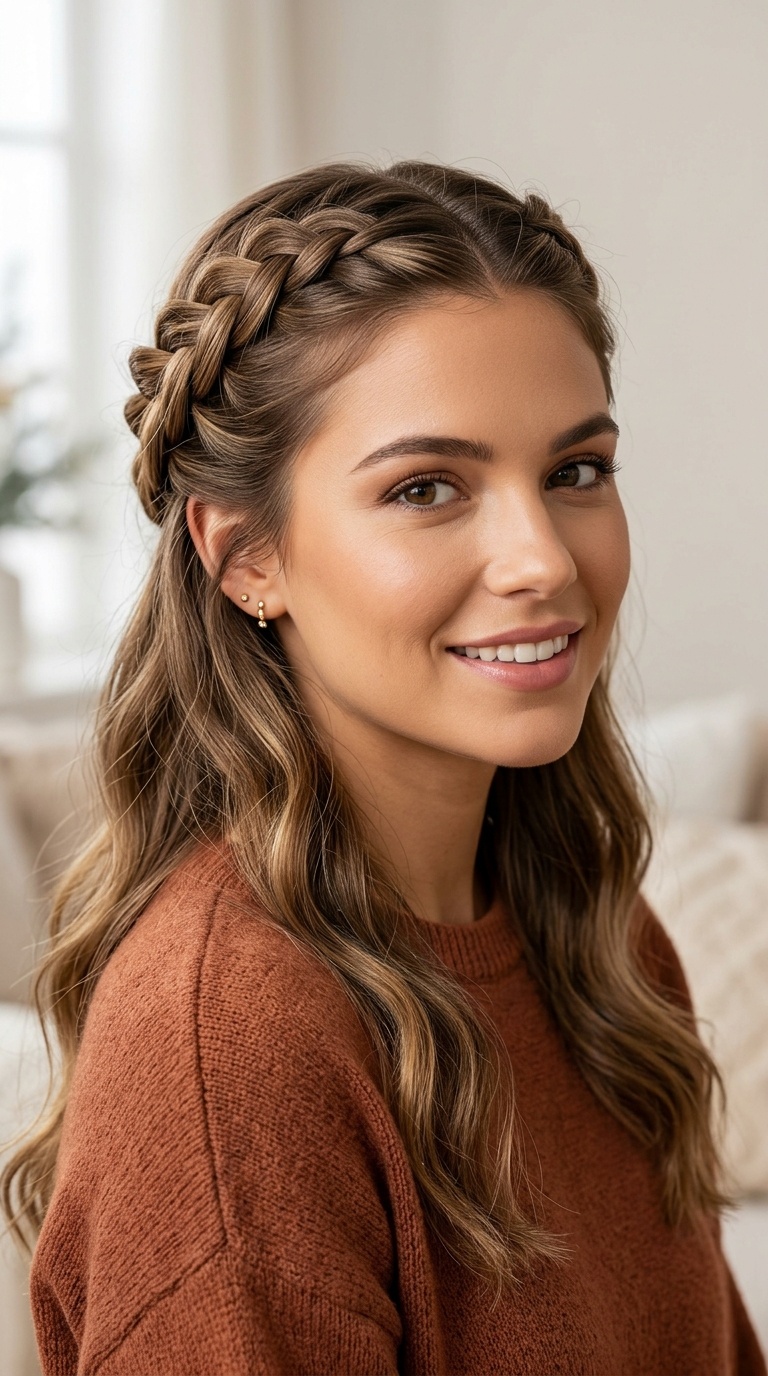 Half-Up Braided Crown
