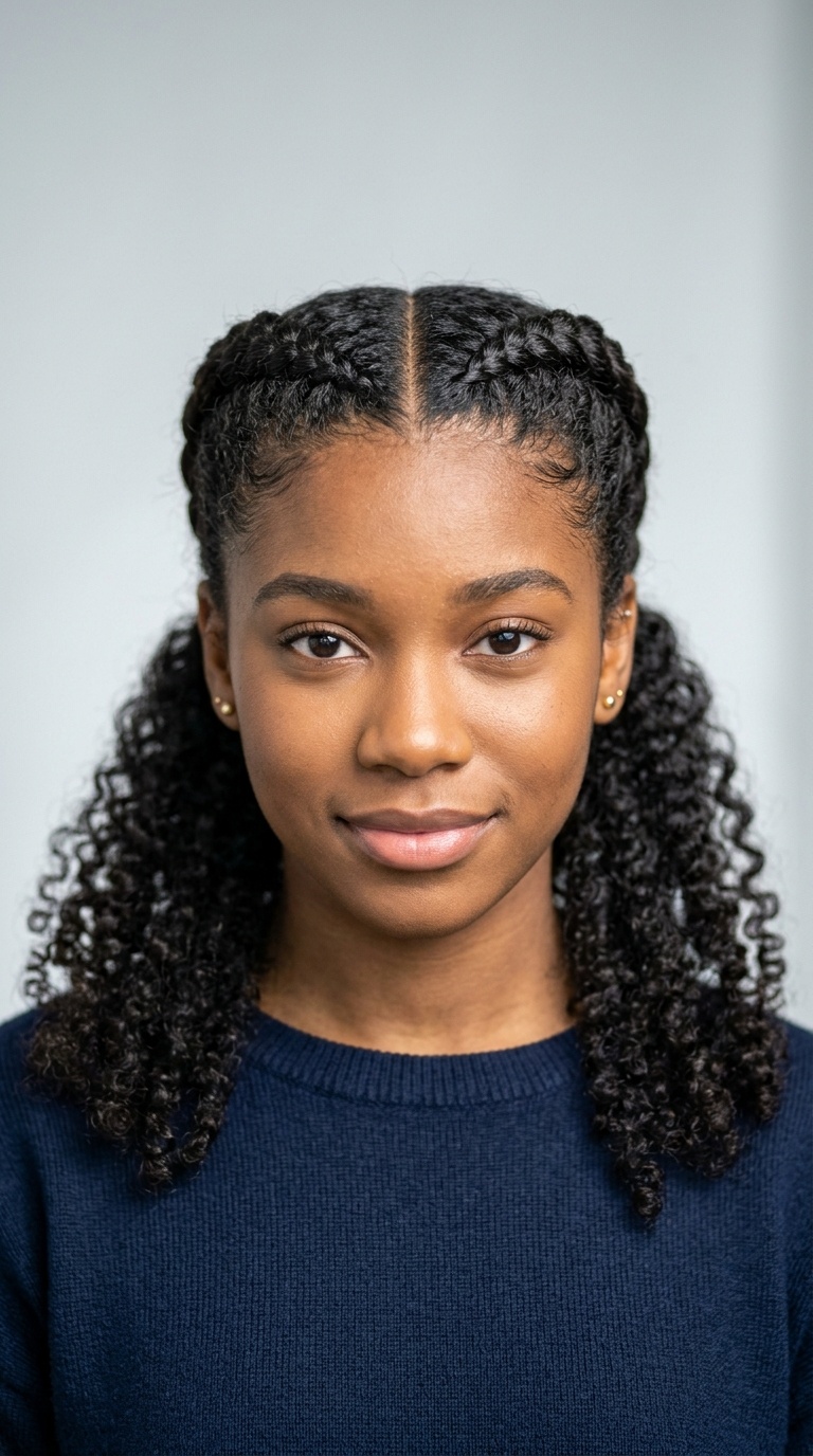 Half-Up Double Dutch Braids