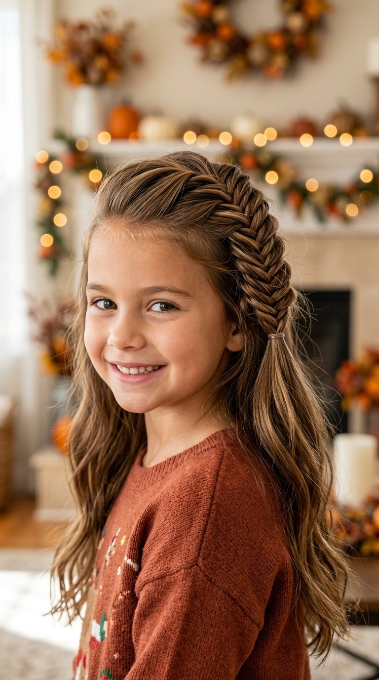 Half-Up Fishtail Braid