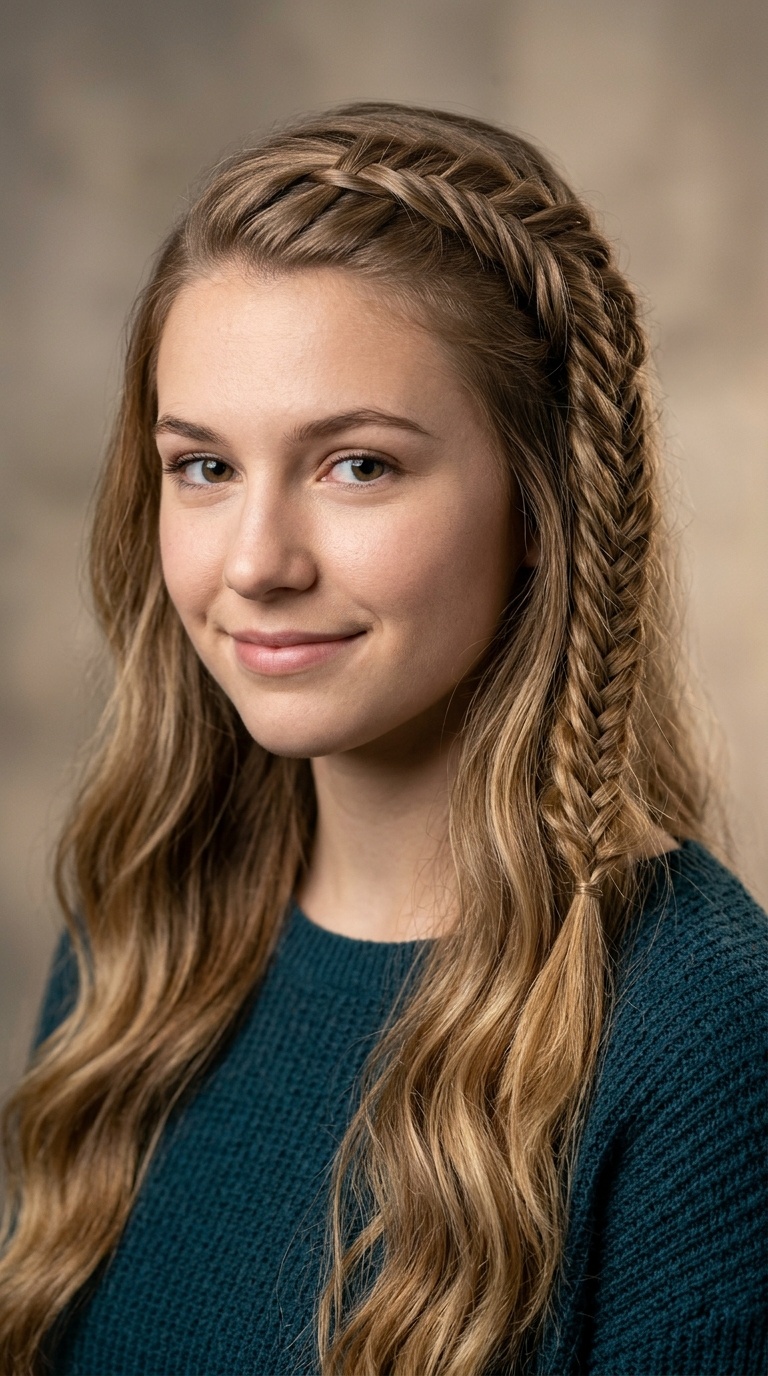 Half-Up Fishtail Braid