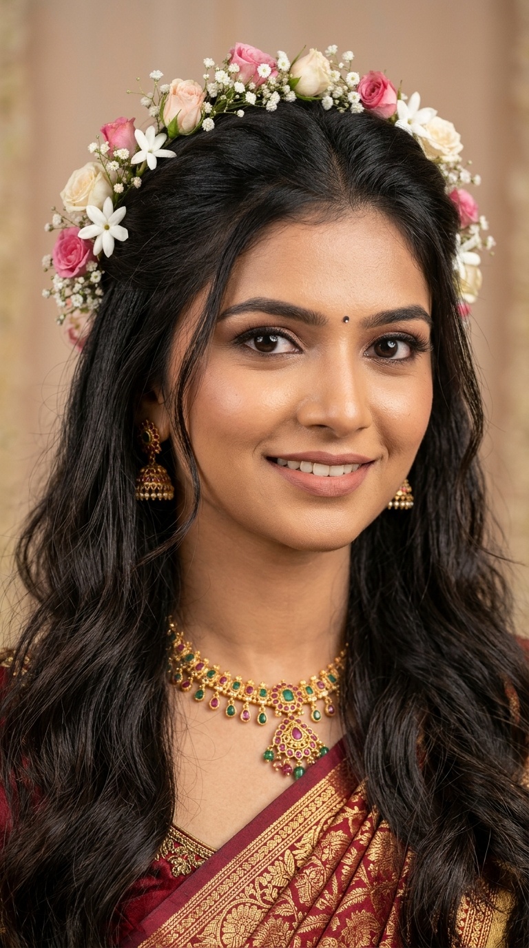Half-Up Floral Crown
