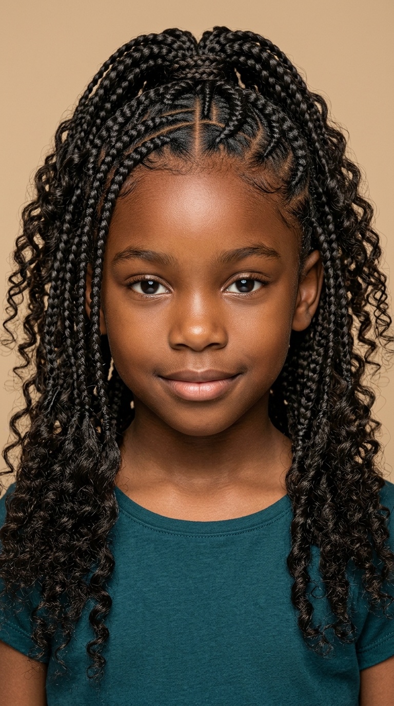 Half-Up Half-Down Braided Curls