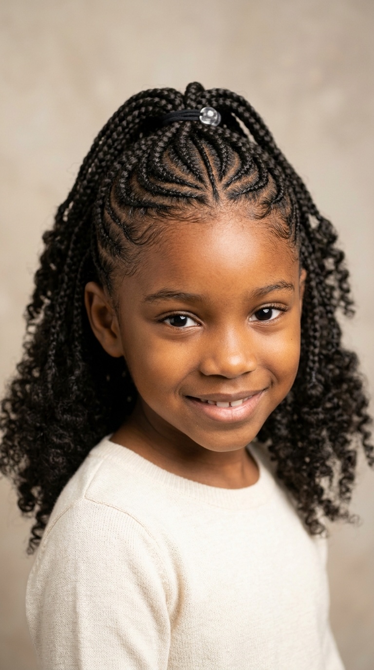 Half-Up, Half-Down Cornrows