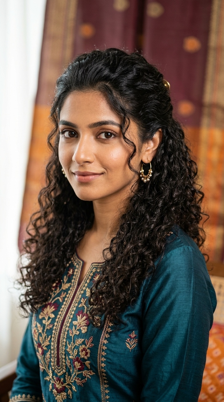 Half-Up Half-Down Curls