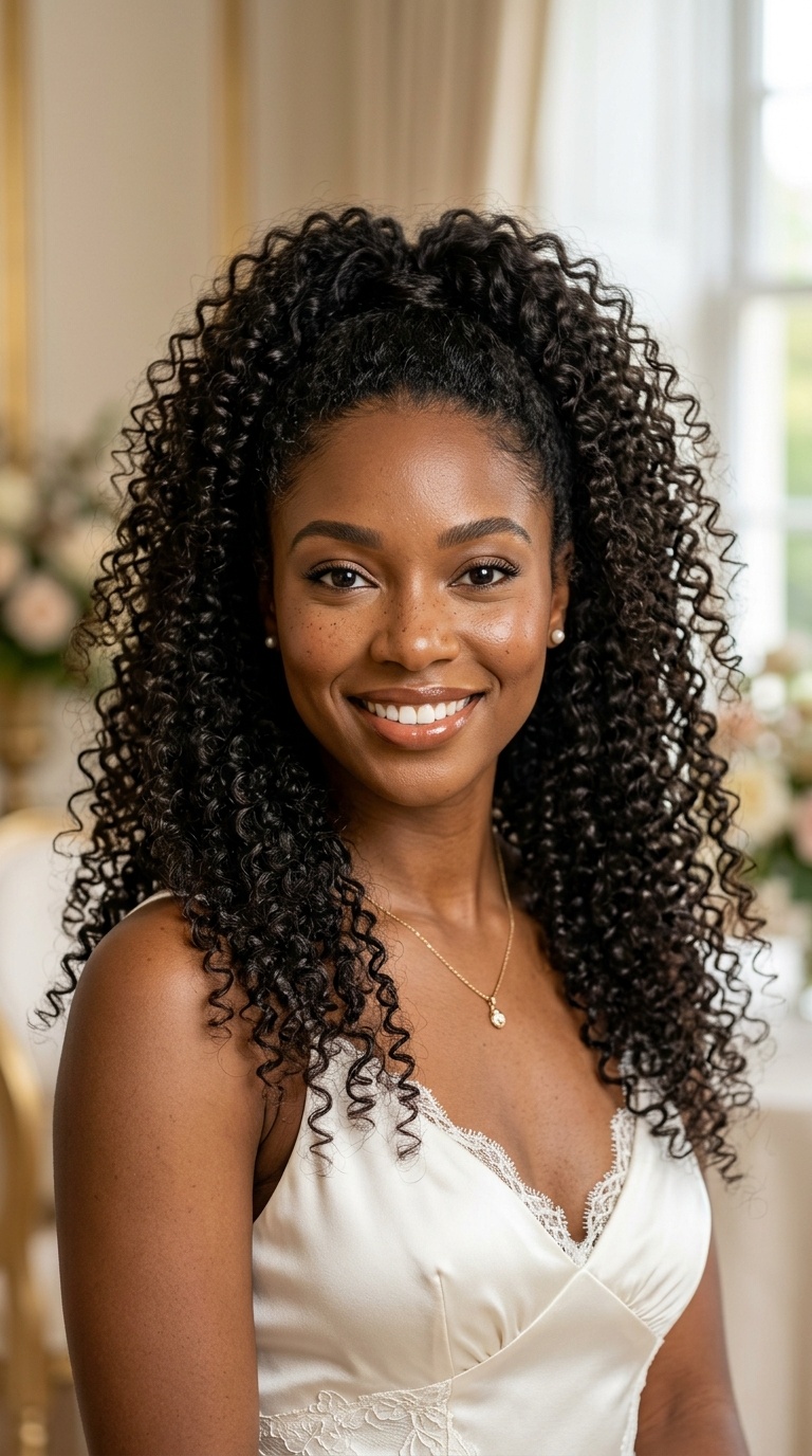 Half-Up Half-Down Curly Wash-and-Go