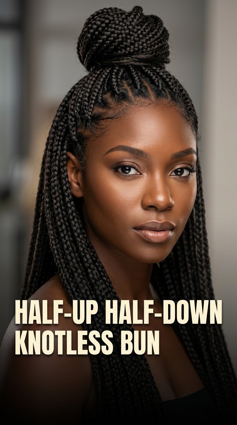 Half-Up Half-Down Knotless Bun