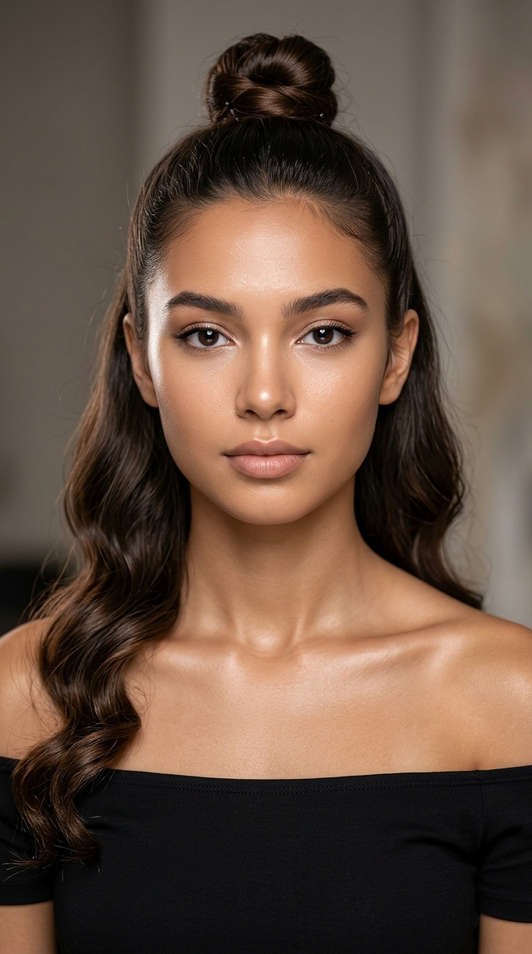 Half-Up, Half-Down Small Bun