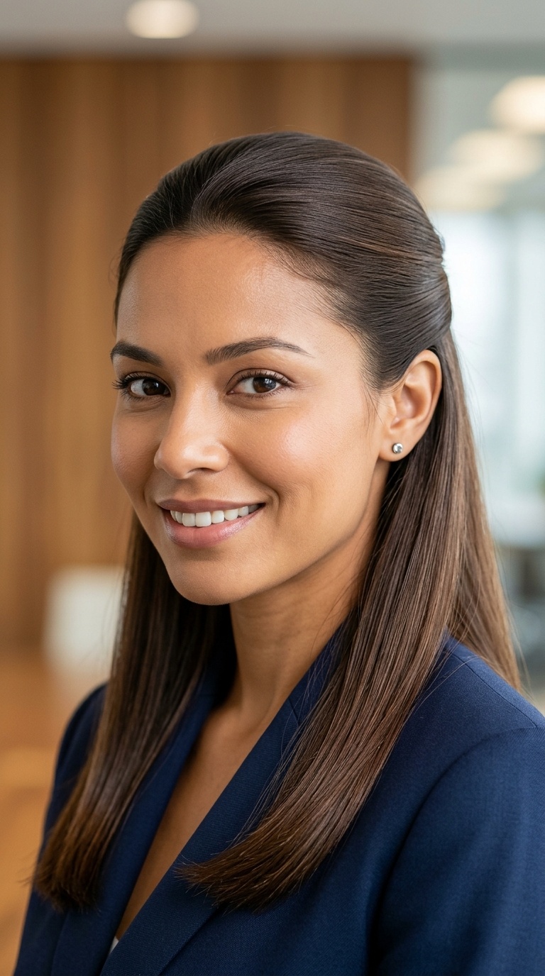 Half-Up Half-Down Smooth Style