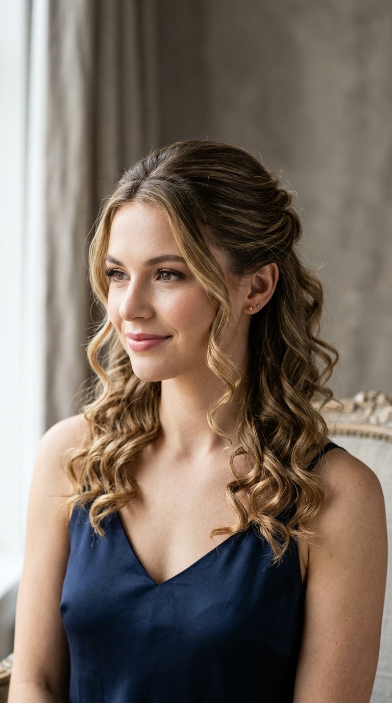 Half-Up, Half-Down Soft Curls