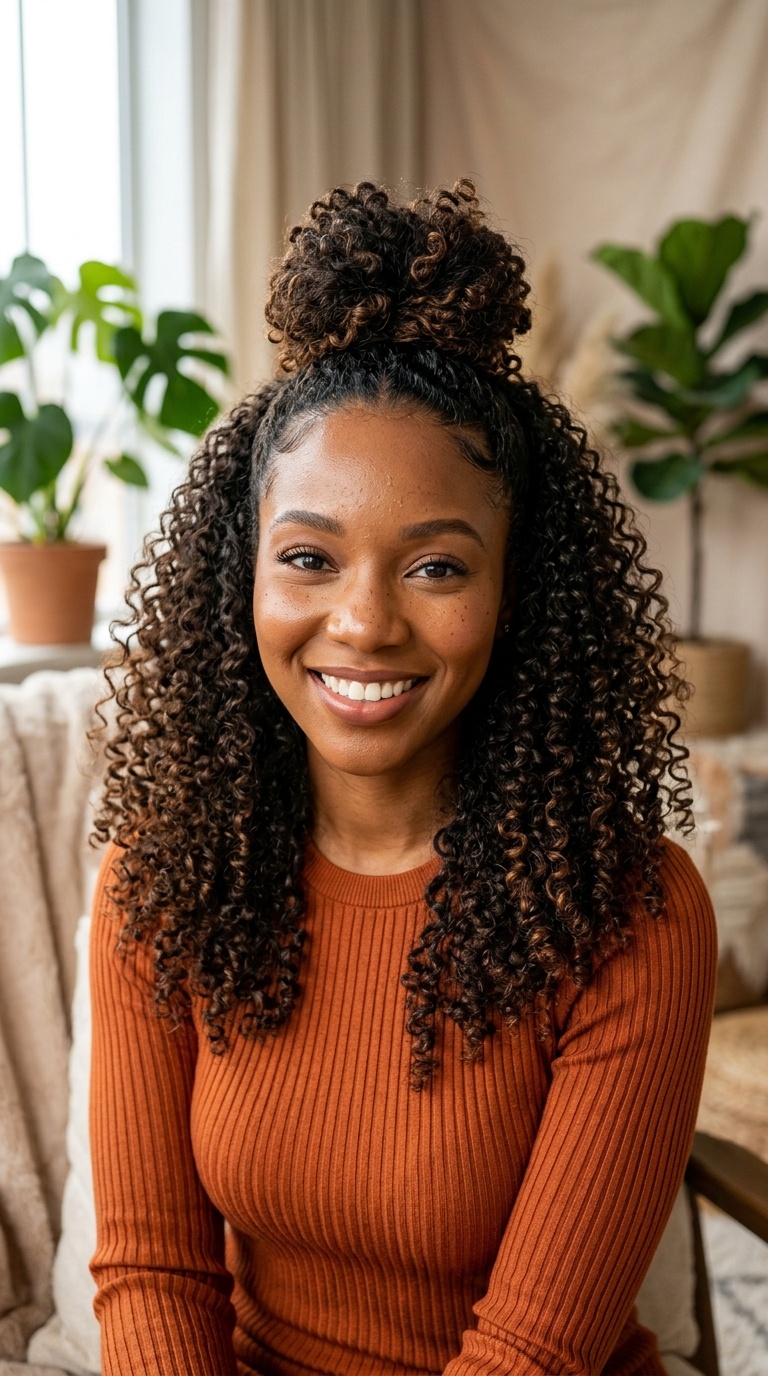 Half-Up, Half-Down Top Knot