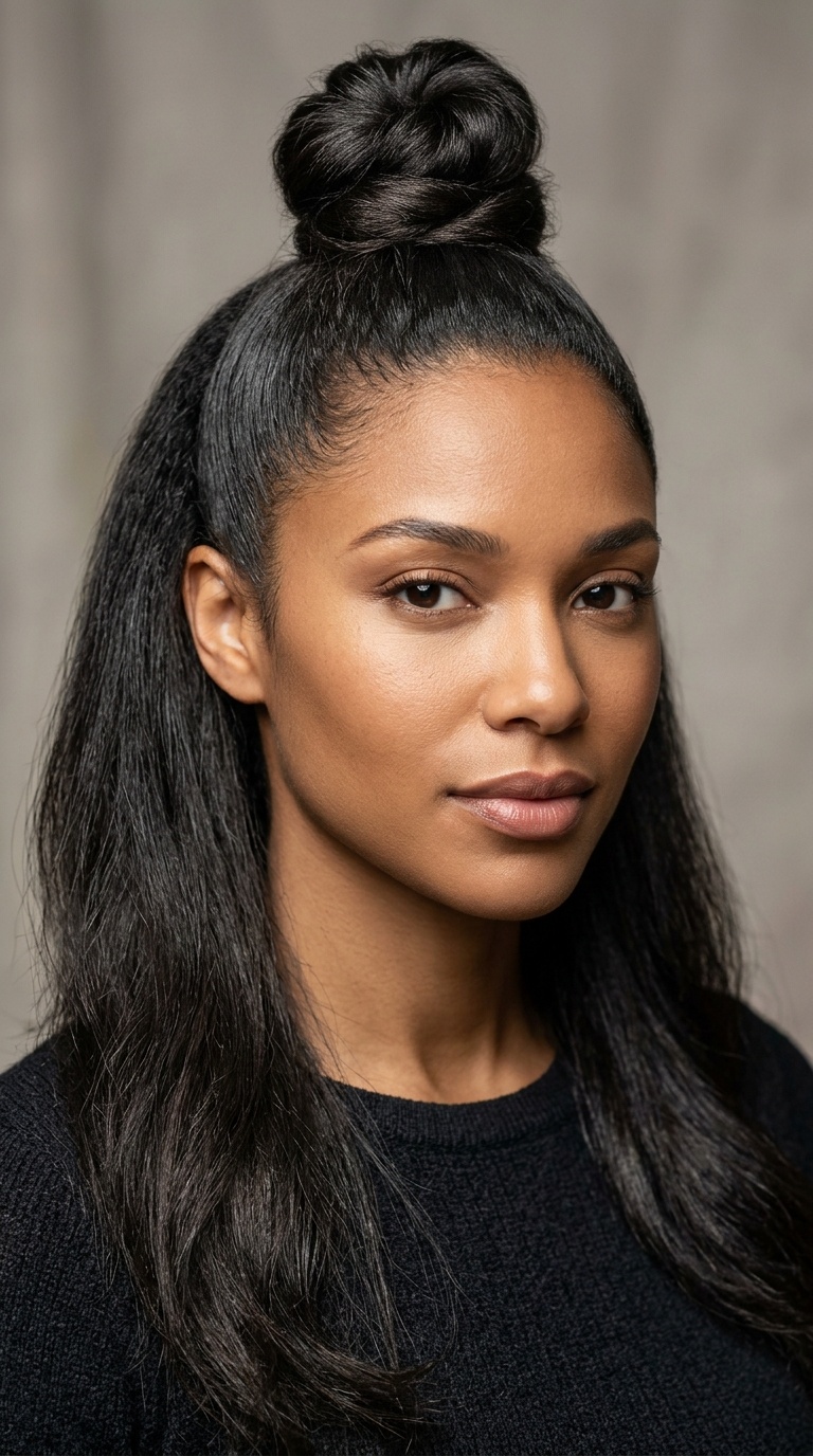 Half-Up, Half-Down Top Knot