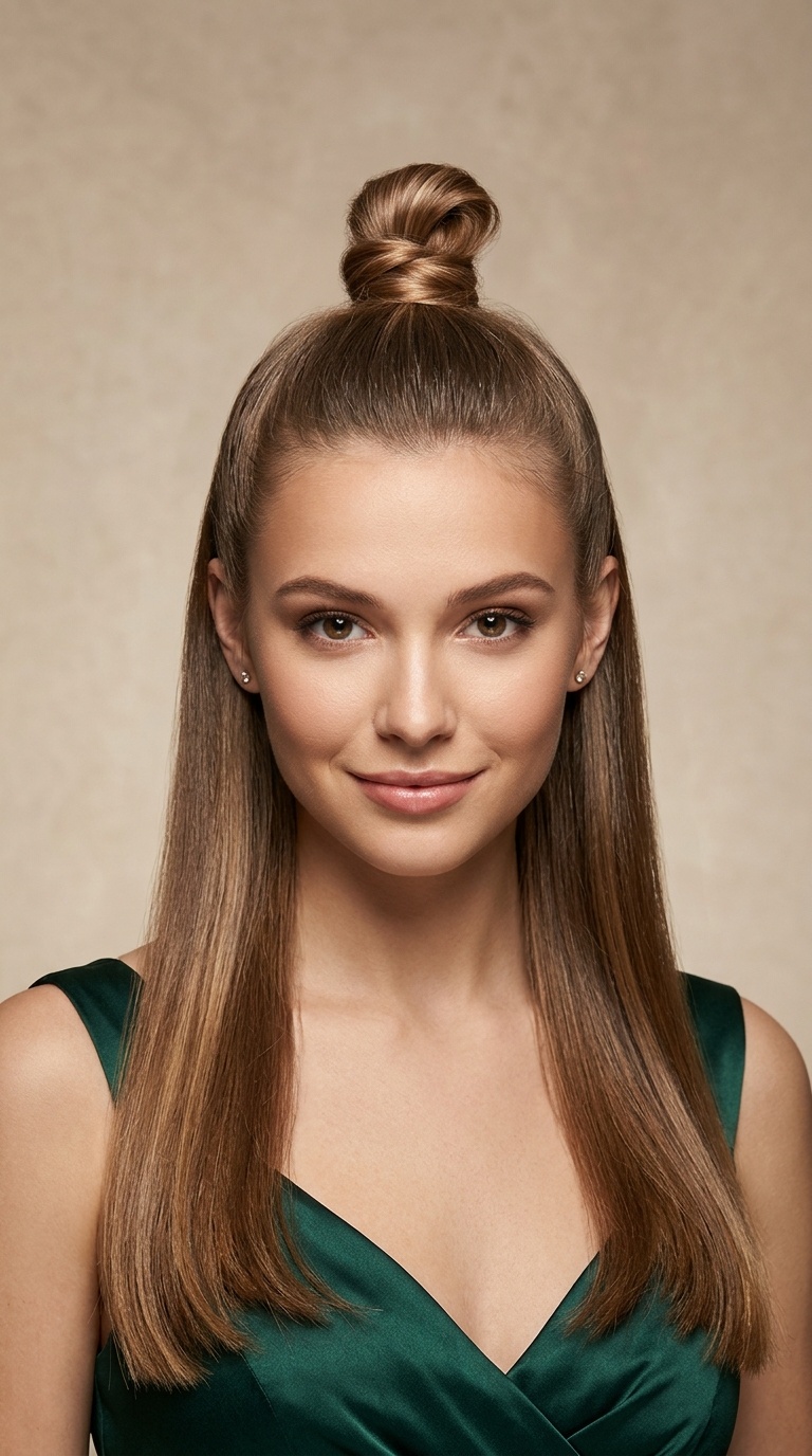 Half-Up Half-Down Top Knot
