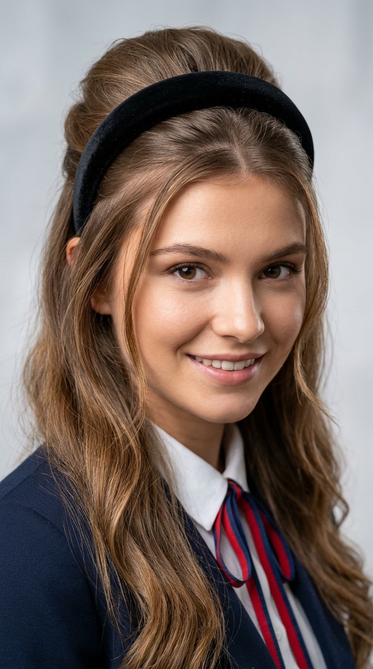 Half-Up, Half-Down with a Padded Headband
