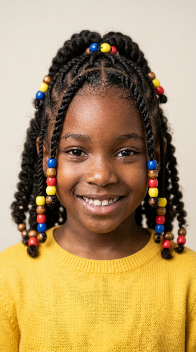 Half-Up Half-Down with Beaded Face-Framers